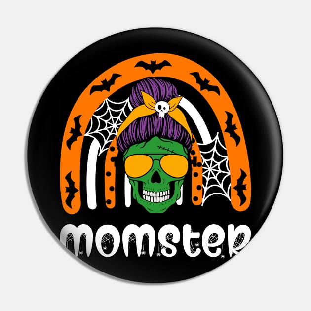 Momster Mom Skull Halloween Costume Pin by kevenwal