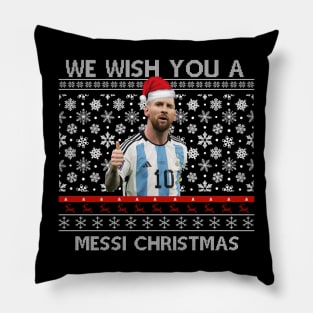 Funny Christmas We Wish You A Messi Christmas Pillow