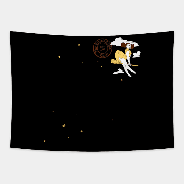 The Witch’s Flight Café Tapestry by FindChaos