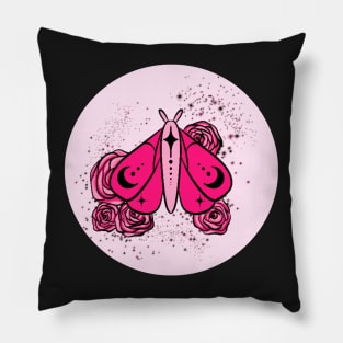 pink celestial moth Pillow