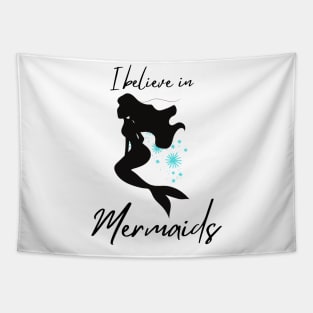 I believe in mermaid graphic ocean theme Tapestry