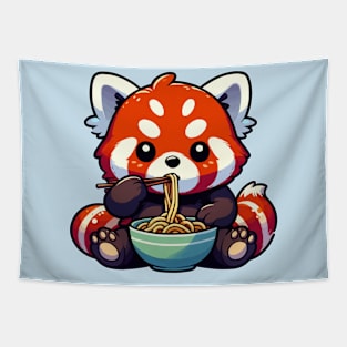 cute red panda ramen noodle holic Tapestry