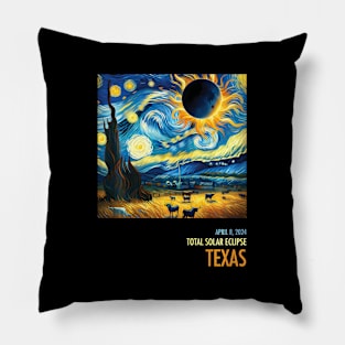 Total Solar Eclipse 2024 Texas Pillow