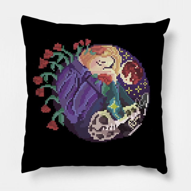 Sad Pixel Girl Pillow by Artbytonishke