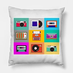 Pop art retro tech Pillow