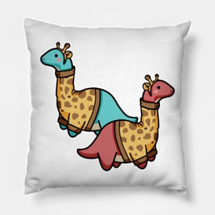Cute dino long neck, giraffe dino, dinosaur Pillow