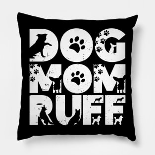 dog mum ruff funny , dog lover vintage valentines funny dog Pillow