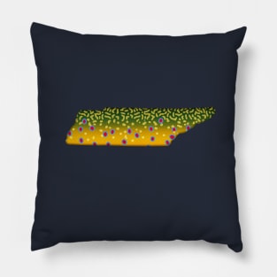 Brook Trout Fish Tennessee State Map Fishing Gifts Pillow