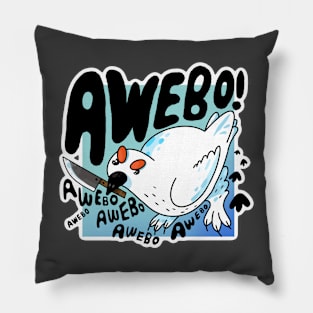 Awebo! Ptarmigan Bird with Knife Meme Pillow