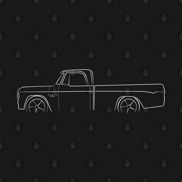 front/profile - 1967 Dodge D-100 Sweptline - stencil, white by mal_photography