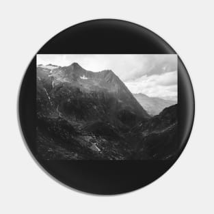 Swiss Alpine Mountain Landscape in Black and White Pin