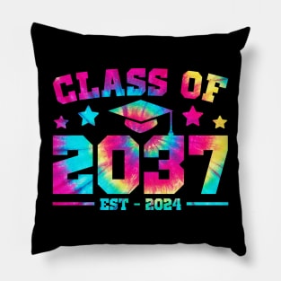 Class Of 2037 Grow With Me First Day Of School Tie Dye Pillow