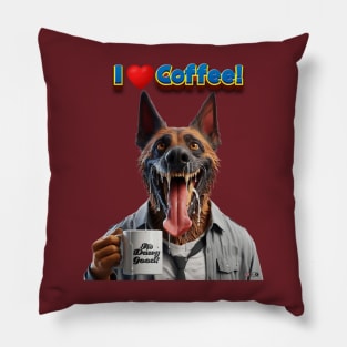 Belgian Malinois Coffee Dog by focusln Pillow