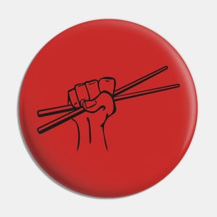 Fist Holding Chopsticks Pin