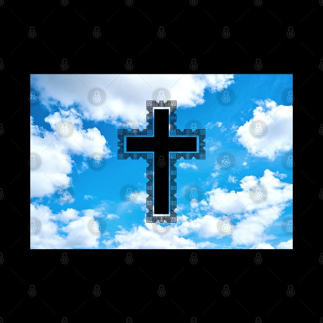 Black Christian Cross In The Sky by DAHLIATTE