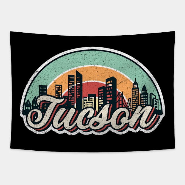 Tucson city retro Tapestry by SerenityByAlex