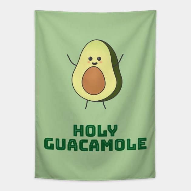 Holy guacamole - cute and happy kawaii avocado Tapestry by punderful_day