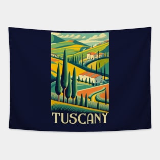 A Vintage Travel Art of Tuscany - Italy Tapestry