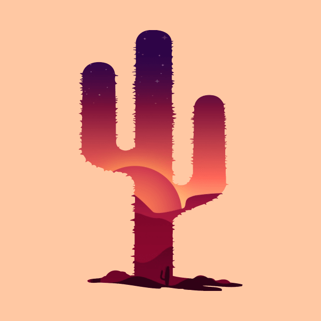 Desert Sunset Cactus by Lupa1214