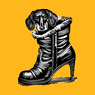 Dachshund Dog on a boot T-Shirt