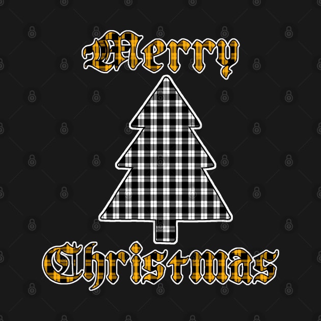 White & Gold Merry Christmas Plaid (Dark Colored Shirts) by Aeriskate