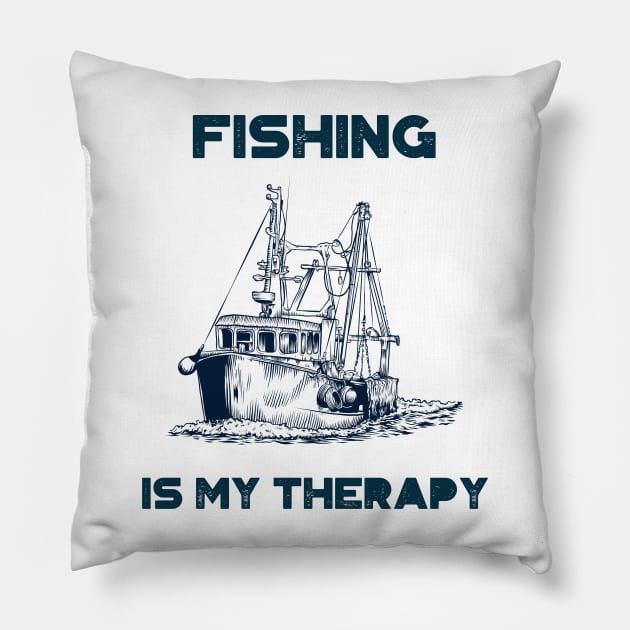 Fishing is my therapy Pillow by WizardingWorld