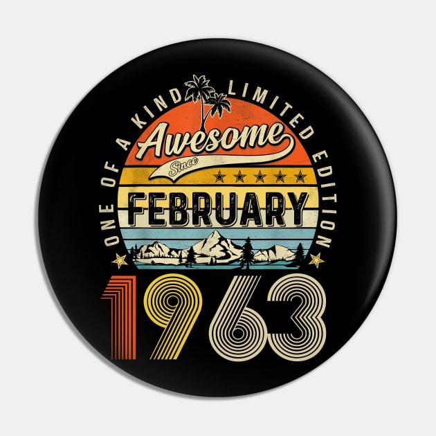 Awesome Since February 1963 Vintage 60th Birthday Pin by Ripke Jesus