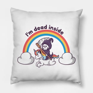 Rainbow's End: The Grim Reaper Rides a Dead Inside Unicorn Pillow