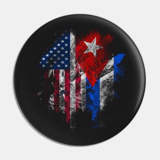 American and Cuban Flags Tee Pin