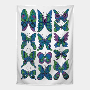 Retro Inspired Butterfly Pattern Tapestry