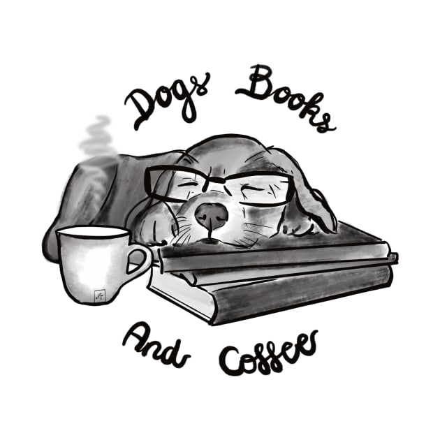 Dogs books and coffee by nasia9toska