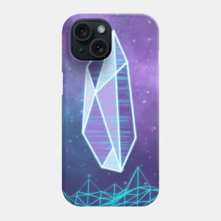 Neon Synthwave Crystal Wireframe Vaporwave Geometric Gem Phone Case