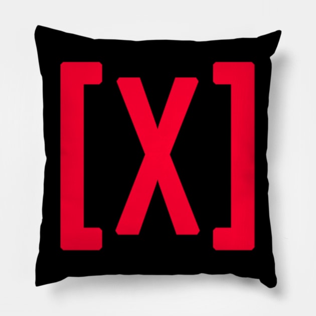 Letter X Minimalist Aesthetic Logo Pillow by Voidrobe