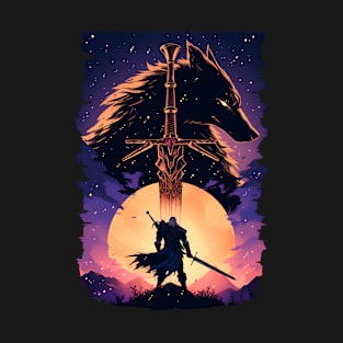 Lone Wolf by the Moonlight - Witcher T-Shirt