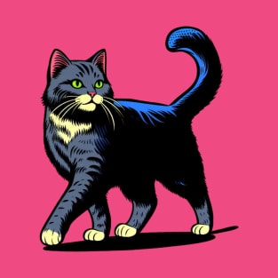 Black Cat Peeking T-Shirt