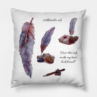 Watercolor Addicted to ink calligraphy set Pillow