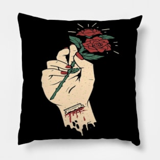 Hand rose Pillow