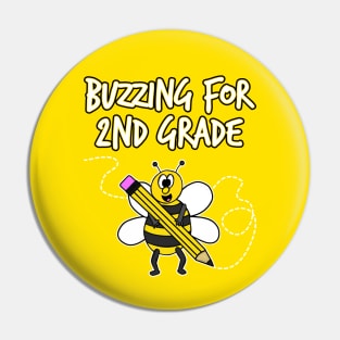 Back To School Bee, Buzzing For 2nd Grade Pin