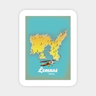 Lemnos greece retro map Magnet