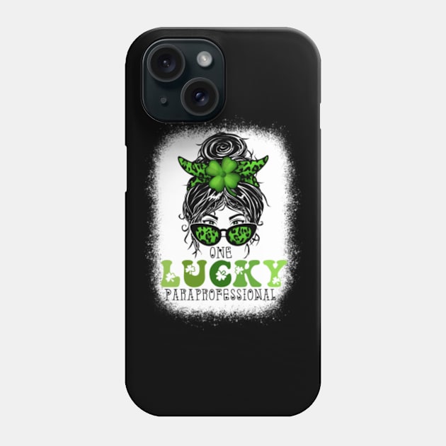 One Lucky Para Bleached St Patrick's Day Messy Bun Phone Case by GreenCraft