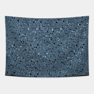 Simple Design Abstract Blue Dark Paint Splash Pattern Geometric Tapestry