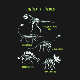 Dinosaur Fossils - Dino skeletons by Cecca Designs T-Shirt