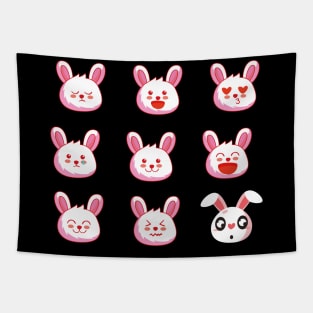 funny rabbit emoji Tapestry