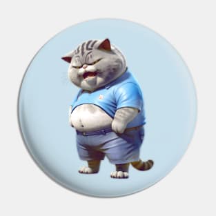 Funny Fat Cat Art Design Fat Kitten Cat Lover Pin