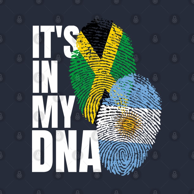 Argentinian And Jamaican Mix DNA Flag Heritage Gift by Just Rep It!!