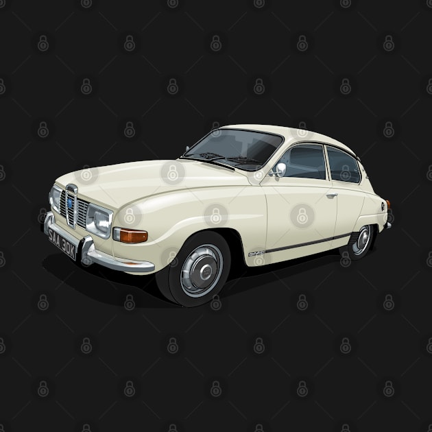 1971 Saab 96 saloon in polar white by candcretro