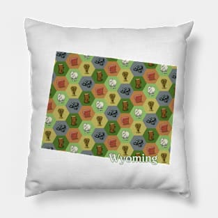 Wyoming State Map Board Games Pillow