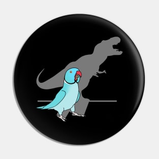 T-rex shadow - blue indian ringneck Pin