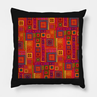 Hot Color Squares inspired by India Pillow