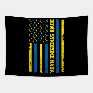 Down Syndrome Nana Vintage US Flag Tapestry